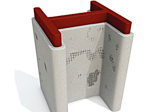 不合格的网格安装导致网格裸露、面漆剥落